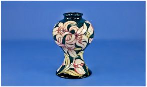 Moorcroft Waisted Baluster Vase `Honey Suckle` Designer Keri Goodwin. Date 2007. Stands 8.5`` in