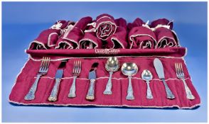 King`s Pattern A1 Silver Plate Cutlery Set, comprising six `United Cutlers of Sheffield` anti
