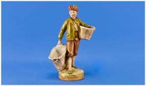 Royal Dux Figure ``Dutch Boy``. c.1910. Pink triangle to base. 10 inches in height. Excellent