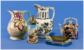 Small Collection of Ceramics comprising Royal Leighton Floral Jug, Mason`s Ironstone `Penant`