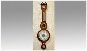 Mahogany Early 19th Century Wheel Barometer, with 8 inches diameter silvered dial, including