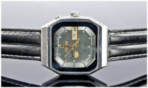 Gents Ricoh Automatic Wristwatch, Silvered Dial, Baton Numerals With Daydate Aperture, Marked