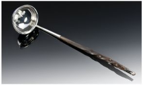 George III Silver Punch Ladle with Wooden Twist Handle and Silver  Top. Makers Mark ( John, Henry &