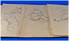 30 Original Drawings By Iris Hardcastle. All nudes. Circa 1940. Some signed. Leeds artist, died