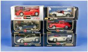 Burago Diamonds 1/18 Scale Model Cards Including Dodge Viper RT/10 1993, Mercedes Benz 300 SL ``