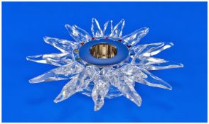 Swarovski Cut Crystal Candle Holder ` Solaris ` 236719-600147. Designer Adi Stuzker 1999-2001