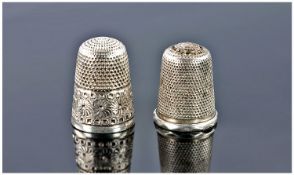 Two Silver Thimbles, One Fully Hallmarked