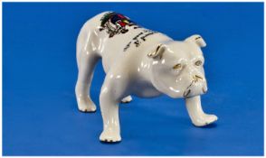 Cresta - Ware Arcadian China Model of Bill Sykes Dog - Bulldog. Crest for Birmingham. 2.5 by 5