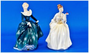 Royal Doulton Figures, 2 in total. 1). ``Flower of Love``, model number 2460. Height 7.5 inches.