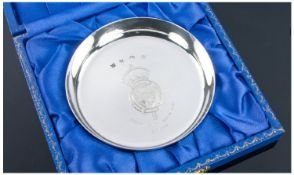 A Silver Dish Commemorating The Wedding Of H.R.H Prince Charles & Lady Diana On 2.7.1981. The
