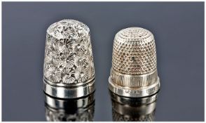 2 Silver Thimbles, One Fully Hallmarked