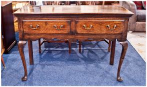 George III Oak Dresser Base - Sideboard, dating from around 1780. It as a two plank top with