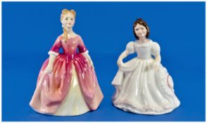 Royal Doulton Figures, 2 in total. 1). Debbie HN2400. Height 5.5 inches. 2). Amanda HN3635. Height