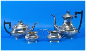 Viners of Sheffield 4 Piece Silver Plated Tea and Coffee Service. Coffee pot 9.5 inches high.