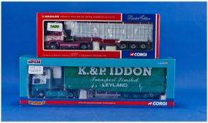 Two Corgi Models, 1. Volvo Tipper, P Hincliffe, Ref. CC12415, 2. ERF Curtainside Trailer, REF