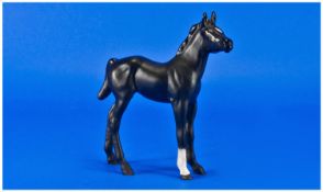 Beswick Model Of A Black Veal, white tip to the front leg and nose. 6 inches in height.