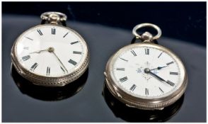 1920`s Silver Cased Ladies Pocket Watches with chased and embossed ornate decoration to back cover.