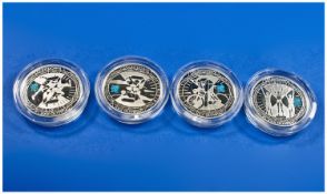 Royal Mint, Boxed Set Of Four Commemorative Silver £5 Coins, Countdown To London 2012. All Four