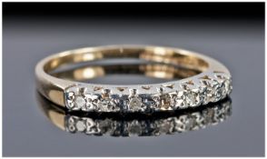 9ct Gold Diamond Eternity Ring Set With Seven Round Brilliant Cut Diamonds, Fully Hallmarked, Ring