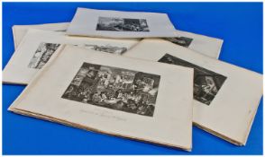 Collection Of 59 William Hogarth Prints, Steel Engravings C. 1850.