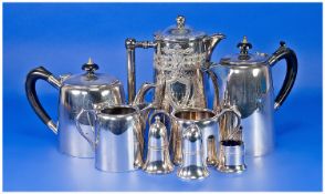 Collection Of Various Silver Plated Items Including Hot Water Jug, 4 Piece EPNS set, 3 piece