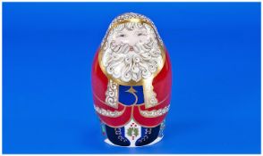 Royal Crown Derby Paperweight Santa Claus Gold Stopper. Date 2002. First quality and mint