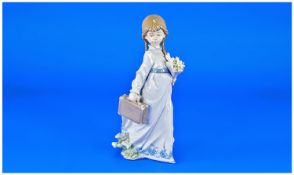 Lladro Society Figure ` School Days ` Model No.7604. With Original Box, 8 Inches Tall. Mint