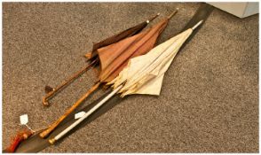 Three Victorian/Edwardian Parasols/Umbrellas.