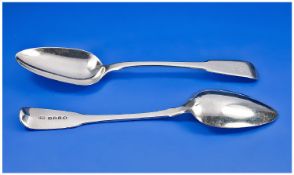 George III Pair Of Large Silver Spoons. Hallmark London 1807, makers mark T.B. Each 8.5 inches in