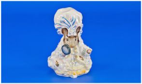 Beswick Beatrix Potters Figure `Lady Mouse`. Back stamp B.P 3A. Issued 1973-1974. Height 4 inches.