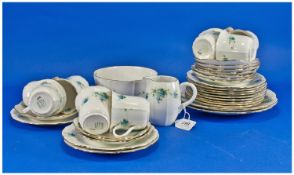 Shelley Part Tea Set Comprising 2 sandwich plates, 12 side plates, 10 cups & saucers, milk jug &