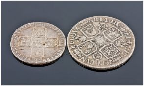 George I 1720 Shilling Together With A George II 1757 Sixpence