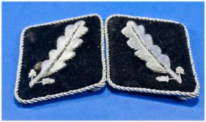 WW2 German SS Officers Collar Tabs, Standartemfuhrer.