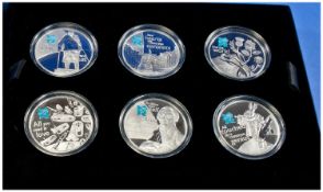 Royal Mint, Boxed Set Of Six Commemorative Silver £5 Coins, A Celebration Of Britain. All With