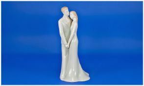 Royal Worcester Figure `Moments` `Happy Anniversary`. Modelled by Richard Moore. Date 2002. Height