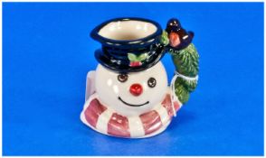 Royal Doulton Miniature Character Jug `Robin Redbreast` in the snowman series, Number 743 in a