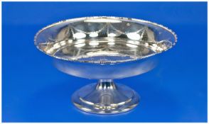 Edwardian Silver Pedestal Bowl, with swags and garlands pattern to interior. The bead and rod