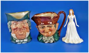 2 Royal Doulton Character Jugs. Parson Brown and Old Charley, Together with Royal Doulton Figure `