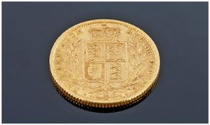 1871 Victoria Shield Back Sovereign. Die Number 13