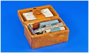 Leather Case Containing ``Keen-Edge`` Safety Razor And Blade Sharpener. Complete With Instructions.