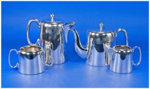 A Fine Silver Plated 4 Piece Heavy Gauge Tea Service. Circa 1950`s. Comprises water jug 7 inches