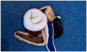 Collection of Small Fur Items comprising mink collar, mink hat(a/f), 2 sheepskin hats, sheepskin