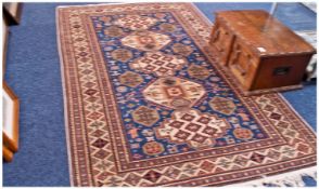 Turkish Anoltolian Type Hand Woven Prayer Rug. Geometric design to entire rug. 48 x 76 inches.