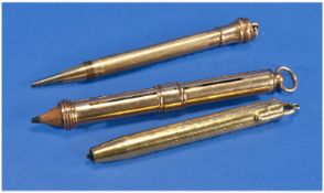 3 Rolled Gold Pencils/Holder One Propelling Wahl Eversharp Gold Filled Made In USA Together With A