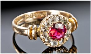 Victorian Ruby and Spinel Set Cluster Ring. Hallmarked Chester 1899.