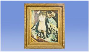 Large Gilt Framed Painting On Canvas Depicting A French Gentleman With A Lady At The Opera.