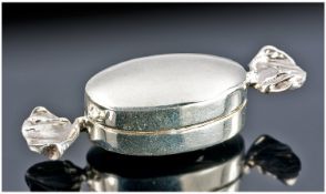 Silver Novelty Pill Box, Realistically Modelled In The Form Of A Toffee, Hinged Lid, Stamped 925,