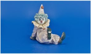 Lladro Clown Figure `Tired Friend`. Model number 5812. Issued 1991. Height 5 inches. Mint