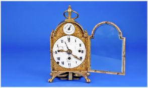 Johann Sachs Vienna c1780 Rare And Unusual Grande Sonnerie Gilt Brass Carriage Clock With Hour and