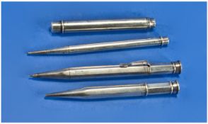 Sampson Mordan Silver Drop Down Pencil, Fully Hallmarked For London s 1933, Together With Three